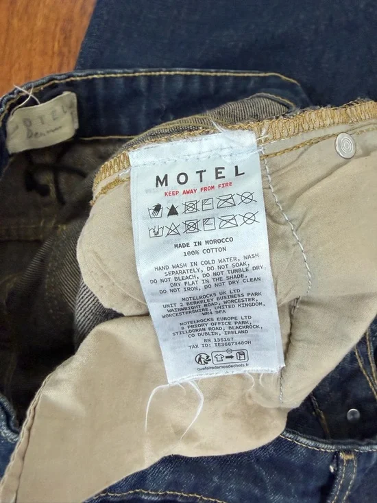 Motel Rocks Low Rise Parallel Jeans In Indigo Size 26 - Picture 6 of 7